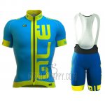 ALE Cycling Jersey Bib Short 2016 Men Short Sleeve Blue and Yellow