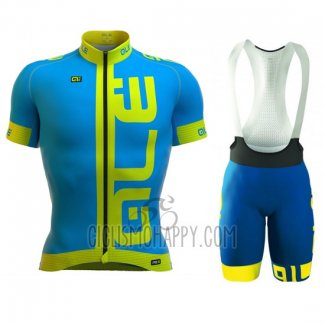 ALE Cycling Jersey Bib Short 2016 Men Short Sleeve Blue and Yellow