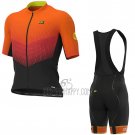ALE Cycling Jersey Bib Short 2021 Men Short Sleeve Orange