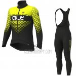 ALE Cycling Jersey Bib Tight 2020 Men Long Sleeve Yellow Black(3)