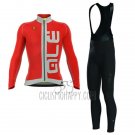ALE Graphics Prr Arcobaleno Cycling Jersey Bib Tight 2017 Men Long Sleeve Red