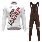 Ag2r Citroen Team Cycling Jersey Bib Tight 2021 Long Sleeve White
