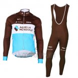 Ag2r La Mondiale Cycling Jersey Bib Tight 2018 Long Sleeve Marron