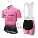 Astana Cycling Jersey Bib Short 2018 Short Sleeve Light Pink
