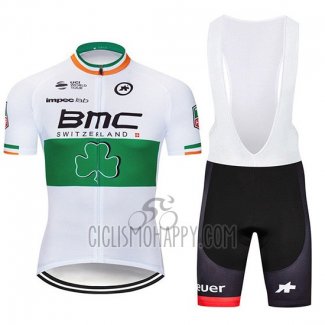 BMC Cycling Jersey Bib Short 2019 Short Sleeve White Green