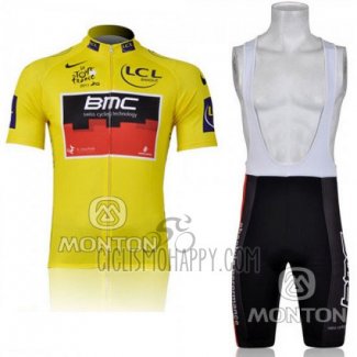 BMC Lider Cycling Jersey Bib Short 2011 Men Short Sleeve Yellow
