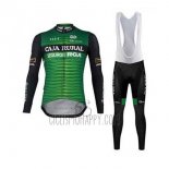 Caja Rural Cycling Jersey Bib Tight 2020 Men Long Sleeve Green Black