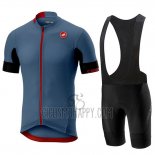 Castelli Aero Race Cycling Jersey Bib Short 2019 Men Short Sleeve Blue