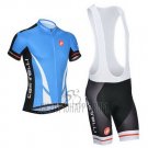 Castelli Cycling Jersey Bib Short 2014 Men Short Sleeve Blue and Black