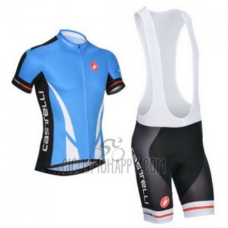 Castelli Cycling Jersey Bib Short 2014 Men Short Sleeve Blue and Black