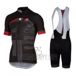 Castelli Cycling Jersey Bib Short 2016 Men Short Sleeve Red Black