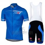 Castelli Cycling Jersey Bib Short 2017 Men Short Sleeve Blue