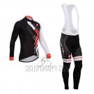 Castelli Cycling Jersey Bib Tight 2014 Men Long Sleeve Red and Black