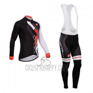 Castelli Cycling Jersey Bib Tight 2014 Men Long Sleeve Red and Black