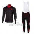 Castelli Cycling Jersey Bib Tight 2017 Men Long Sleeve Deep Black