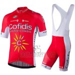 Cofidis Cycling Jersey Bib Short 2018 Short Sleeve Confidis Red