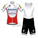 Deceuninck Quick Step Cycling Jersey Bib Short 2020 Short Sleeve White Red1