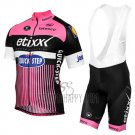 Etixx Quick Step Cycling Jersey Bib Short 2016 Short Sleeve Pink and Black