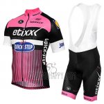Etixx Quick Step Cycling Jersey Bib Short 2016 Short Sleeve Pink and Black