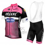Etixx Quick Step Cycling Jersey Bib Short 2016 Short Sleeve Pink and Black