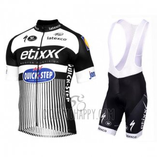 Etixx Quick Step Cycling Jersey Bib Short 2016 Short Sleeve White and Black