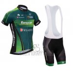 Europcar Cycling Jersey Bib Short 2014 Men Short Sleeve Green