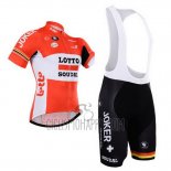 Lotto Soudal Cycling Jersey Bib Short 2015 Short Sleeve White Red