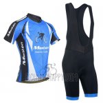 Monton Cycling Jersey Bib Short 2014 Men Short Sleeve Blue and Black