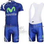 Movistar Cycling Jersey Bib Short 2011 Short Sleeve Blue