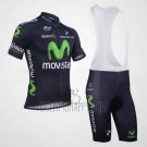 Movistar Cycling Jersey Bib Short 2013 Short Sleeve Black