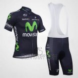 Movistar Cycling Jersey Bib Short 2013 Short Sleeve Black