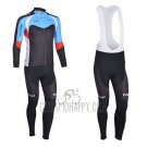 Nalini Cycling Jersey Bib Tight 2013 Men Long Sleeve Black and Sky Blue