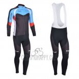 Nalini Cycling Jersey Bib Tight 2013 Men Long Sleeve Black and Sky Blue