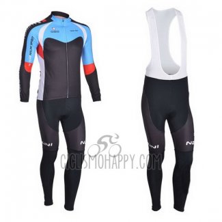 Nalini Cycling Jersey Bib Tight 2013 Men Long Sleeve Black and Sky Blue