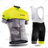 Northwave Cycling Jersey Bib Short 2019 Men Short Sleeve Gray Yellow