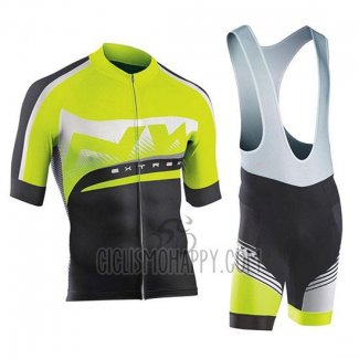 Northwave Cycling Jersey Bib Short 2019 Men Short Sleeve Green Silver Black