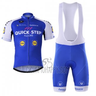 Quick Step Floor Cycling Jersey Bib Short 2017 Short Sleeve Blue