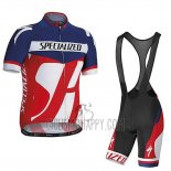 Specialized Cycling Jersey Bib Short 2016 Men Short Sleeve Blue and Red