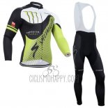 Specialized Cycling Jersey Bib Tight 2014 Men Long Sleeve Black and Green