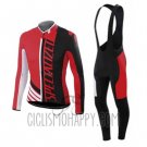 Specialized Cycling Jersey Bib Tight 2015 Men Long Sleeve Black and Bright Red