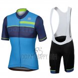 Sportful Cycling Jersey Bib Short 2018 Men Short Sleeve Blue