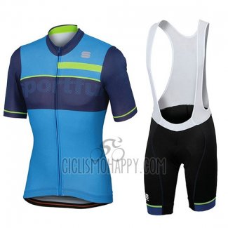 Sportful Cycling Jersey Bib Short 2018 Men Short Sleeve Blue