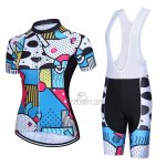 Steep Cycling Jersey Bib Short 2023 Women Short Sleeve Blue Yellow