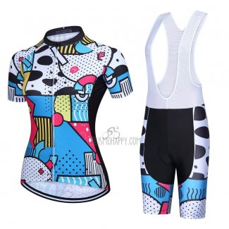 Steep Cycling Jersey Bib Short 2023 Women Short Sleeve Blue Yellow
