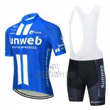 Sunweb Cycling Jersey Bib Short 2020 Short Sleeve Blue White
