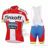 Tinkoff Saxo Bank Cycling Jersey Bib Short 2018 Short Sleeve Red White