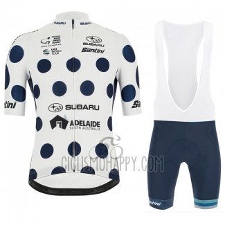 Tour Down Under Cycling Jersey Bib Short 2019 Men Short Sleeve Blue White