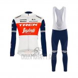 Trek Segafredo Cycling Jersey Bib Tight 2020 Long Sleeve White Red Black