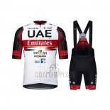 UAE Cycling Jersey Bib Short 2021 Short Sleeve Black White Red