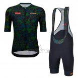 Vuelta Espana Cycling Jersey Bib Short 2022 Men Short Sleeve Black Green